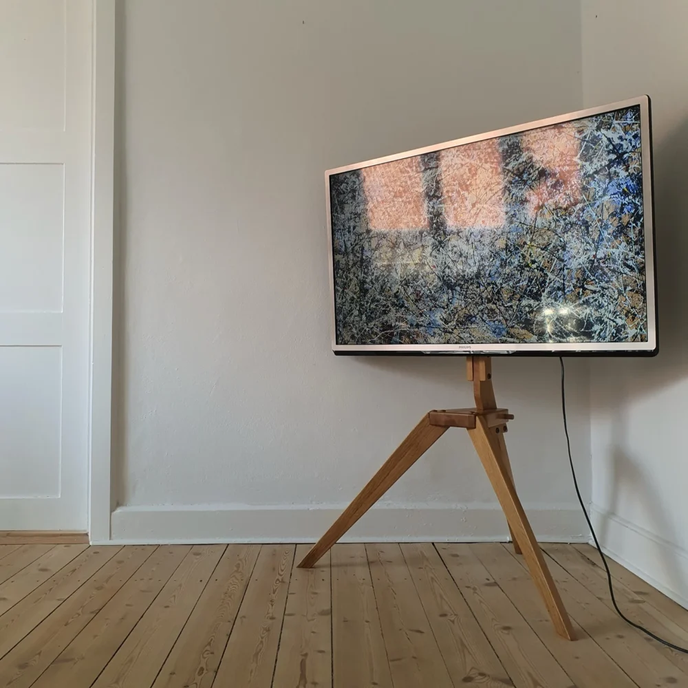 Wooden TV stand prototype, co-designed with my father