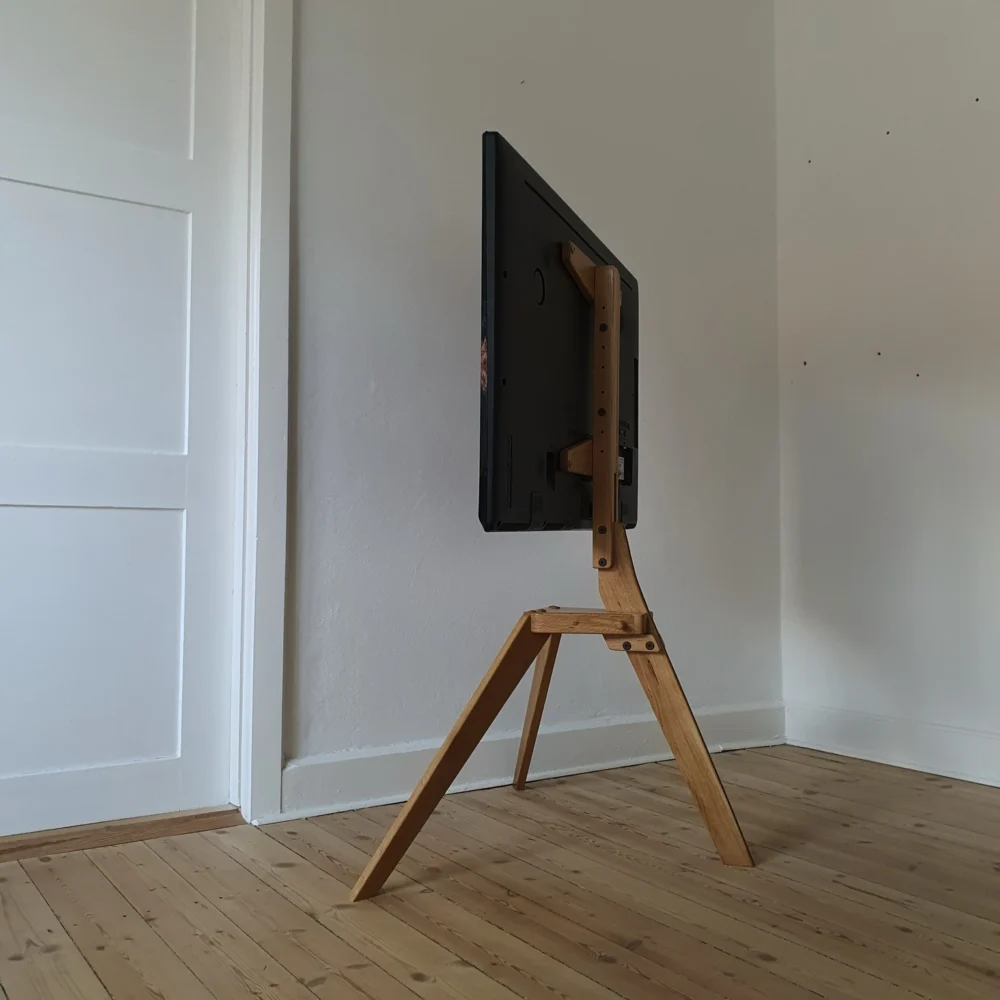 Wooden TV stand prototype, co-designed with my father