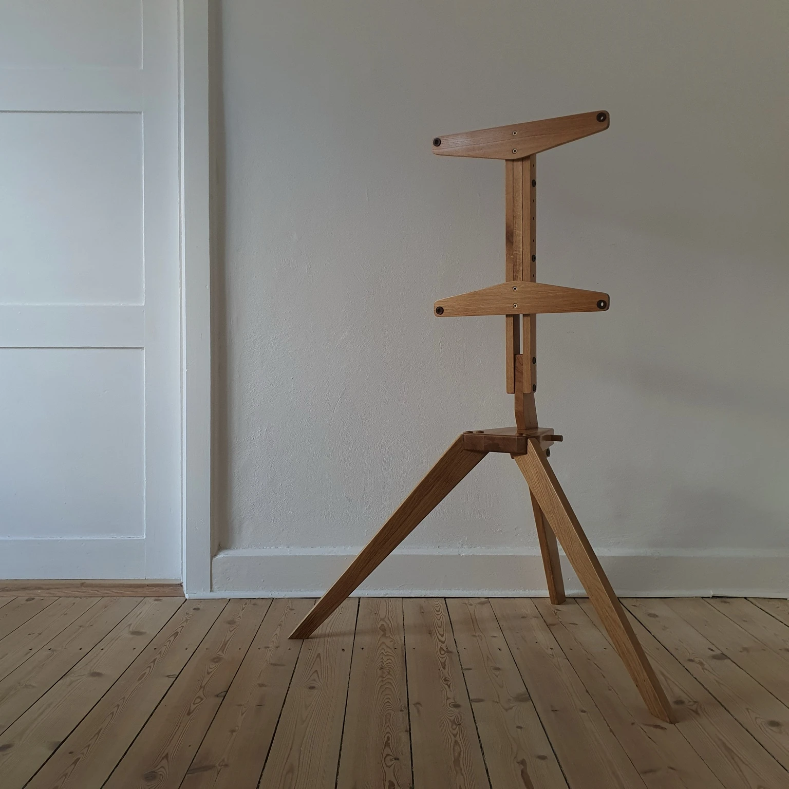 Wooden TV stand prototype, co-designed with my father