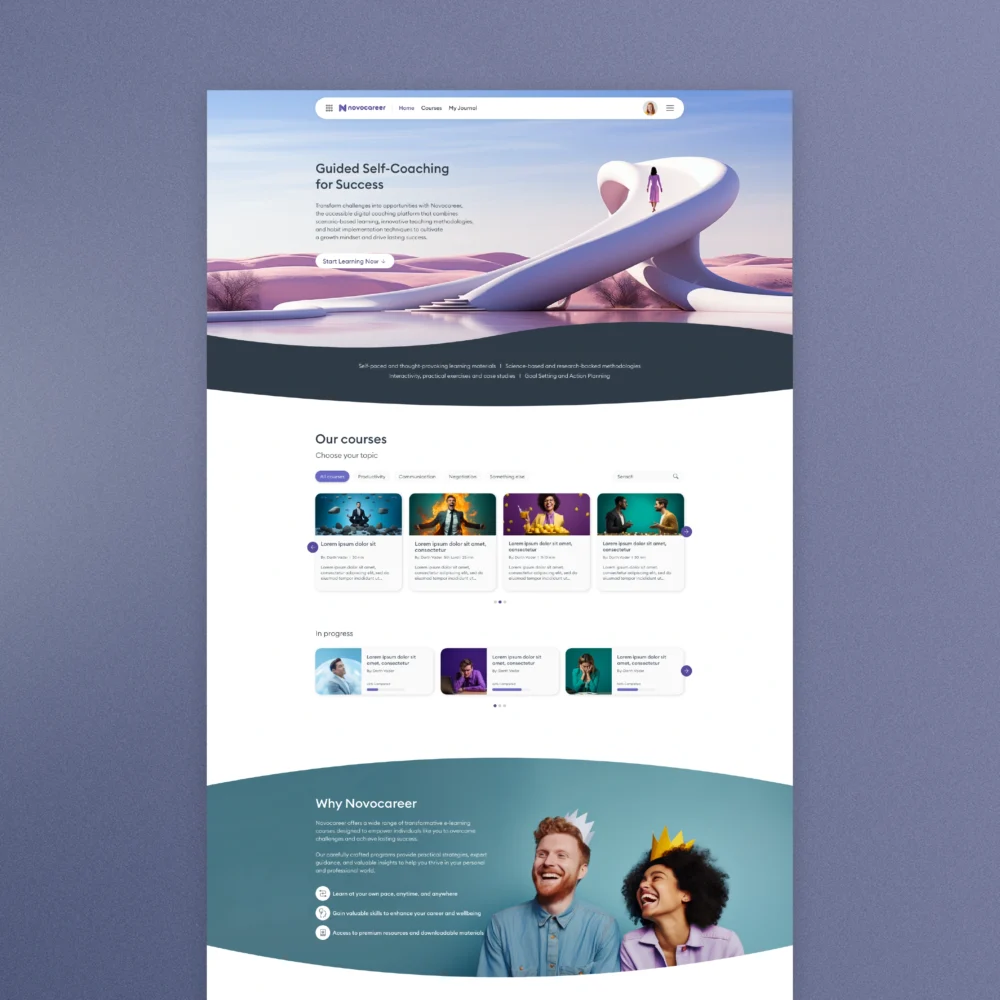 Novocareer homepage design preview by Frederik Smal